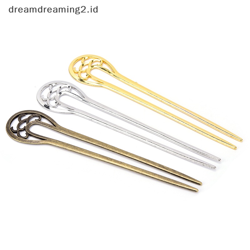 (drea) U Shape Retro Metal Hair Fork Hair Pin Hair Pick Square Hair Clip Rambut Perhiasan//