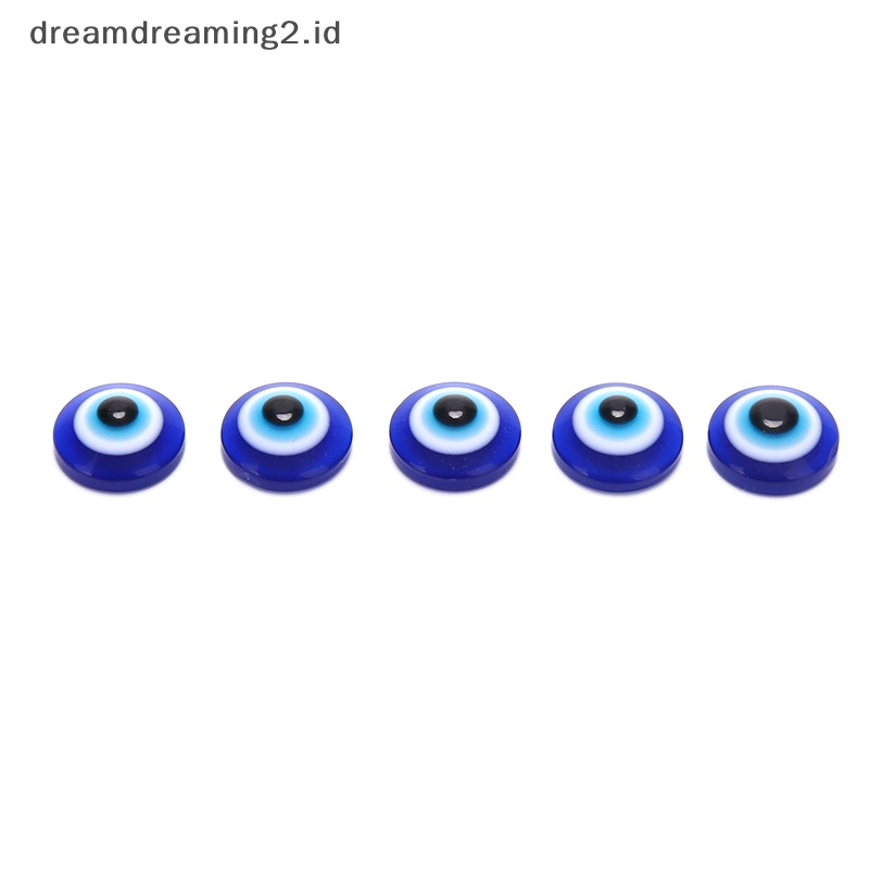 (drea) 50pcs Manik-Manik Spacer Resin Campuran Mata Jahat Untuk Mainan Boneka Membuat Perhiasan Aksesori DIY//