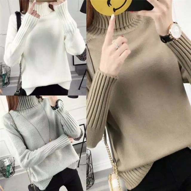 WOMAN WINTER NADIA TURTLENECK LONG SLEEVE TOP KNIT BAJU LENGAN PANJANG WANITA MUSIM DINGIN