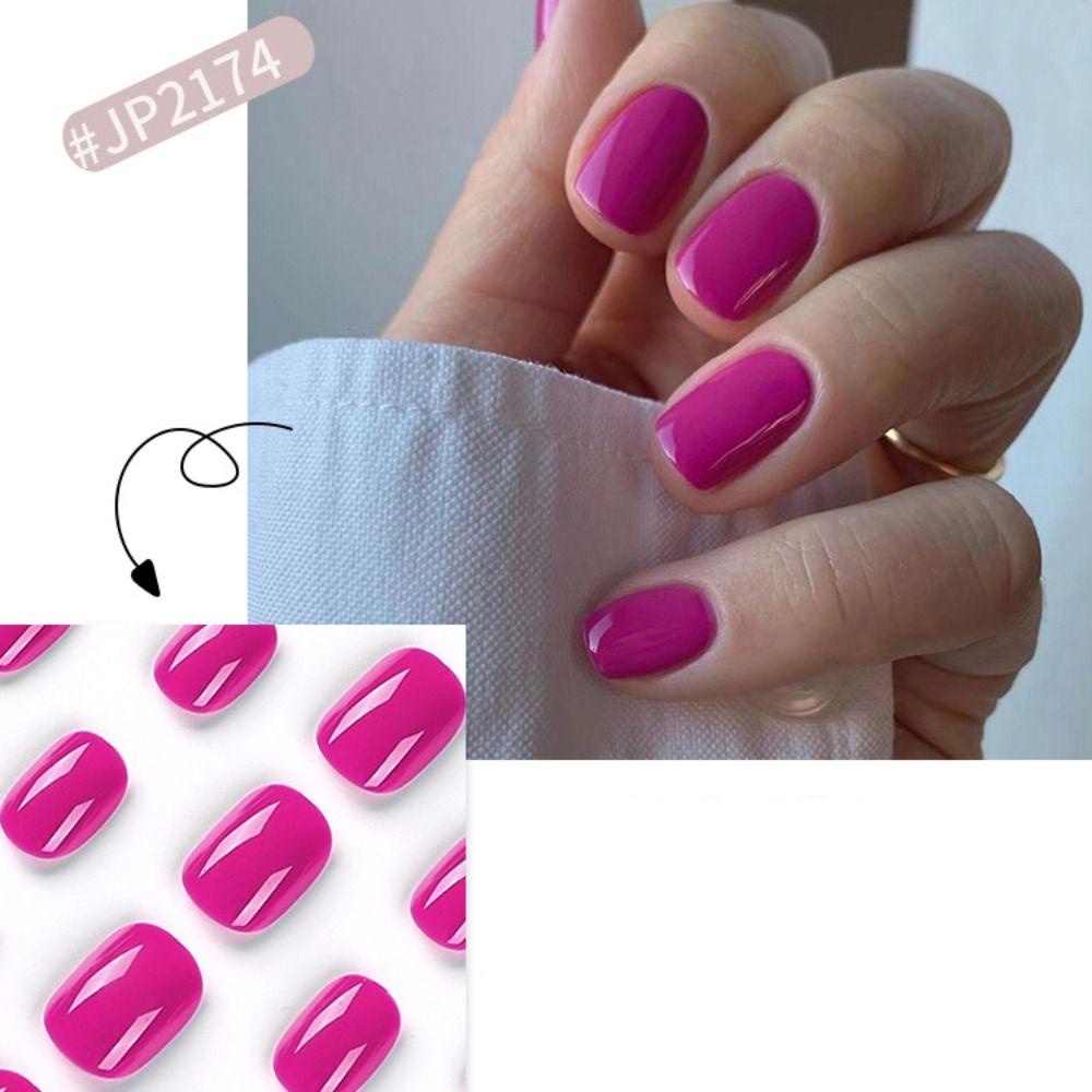 Needway Pendek Nail Patch DIY Elegent Detachable Ultra-Tipis Wearable Press On Nail Tips Penutup Penuh Nail Art Tips