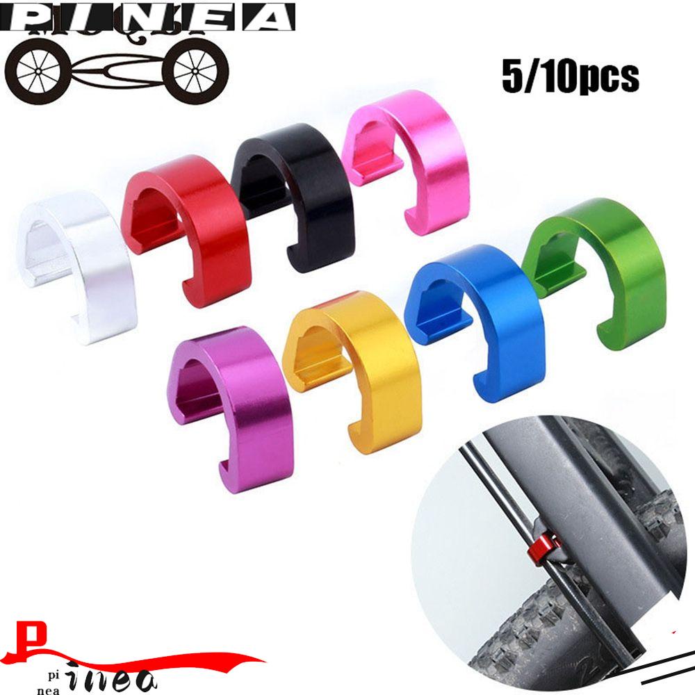 Nanas 5/10pcs Kabel Rem/Garis Gesper Aluminium Alloy Bicyle Housing Selang Outdoor MTB Sepeda C-buckle Jepit