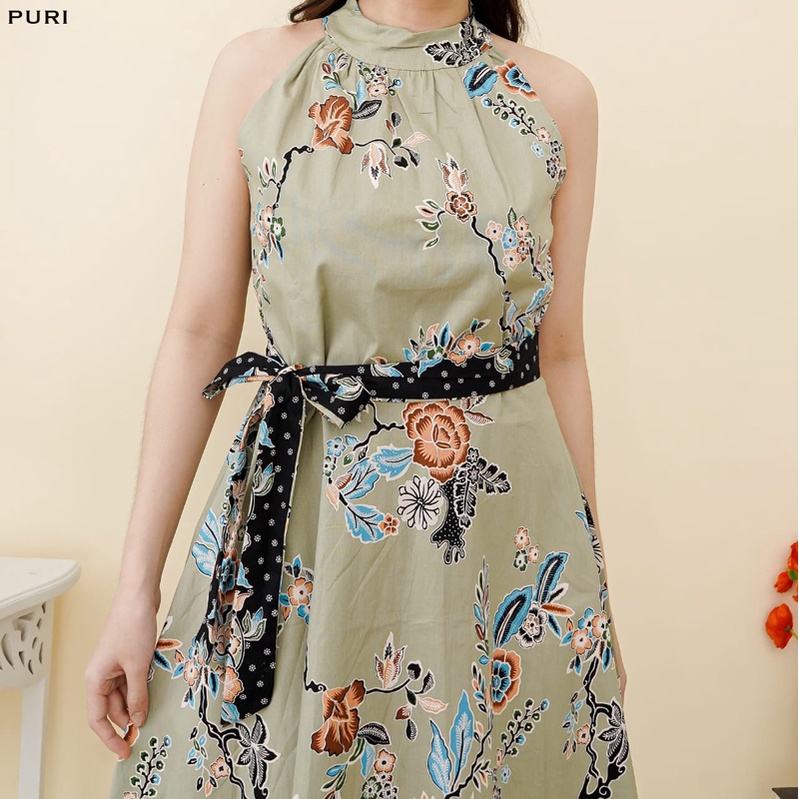 Evercloth Puri Dress Batik Modern Wanita Gaun Terusan Jumbo