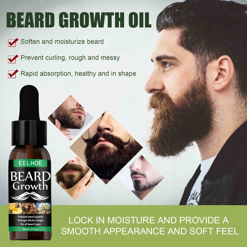 EELHOE Beard Growth Oil 30ml Minyak Penumbuh Brewok Jambang Jenggot dan Kumis (Memaksimalkan Pertumbuhan Brewok 30ml) Original