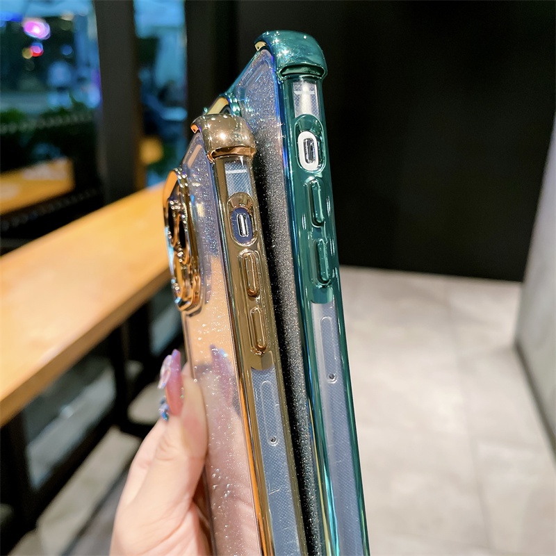 IPHONE Bubuk Flash Gradasi Handphone Electroplating Anti Jatuh Iphone14 13 12 11 Pro Max X Xs Max XR 14 Plus Case Cover