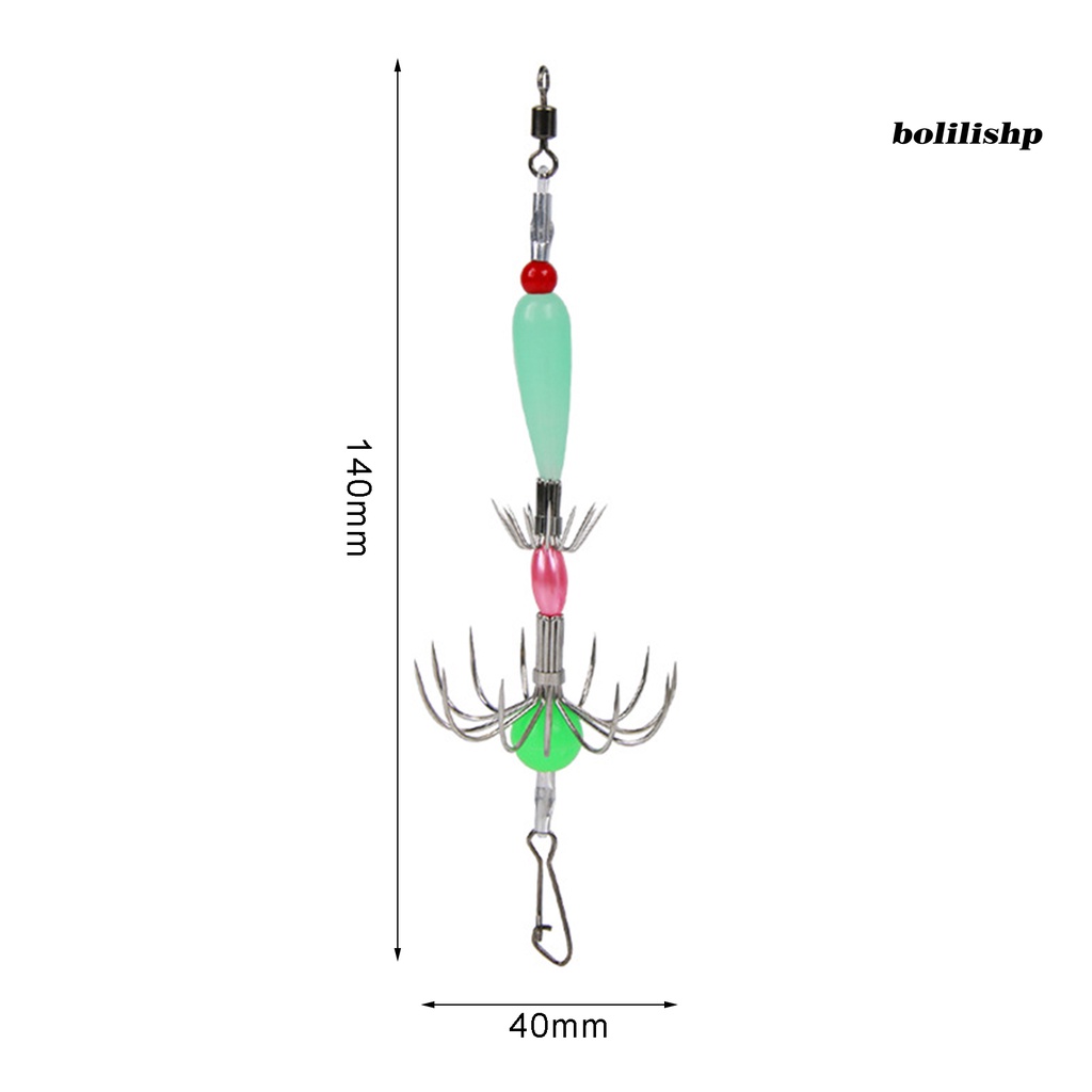 Bo-7g/140mm Luminous Cuttlefish Sleeve 8cakar Ringan Anti Karat Squid Jig Hook Aksesori Memancing