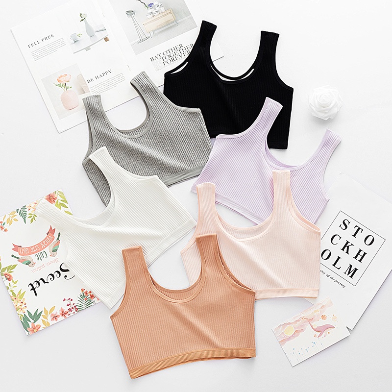 Miniset Remaja Pakaian Dalam Tanktop Crop Anak Perempuan Fashion Korea