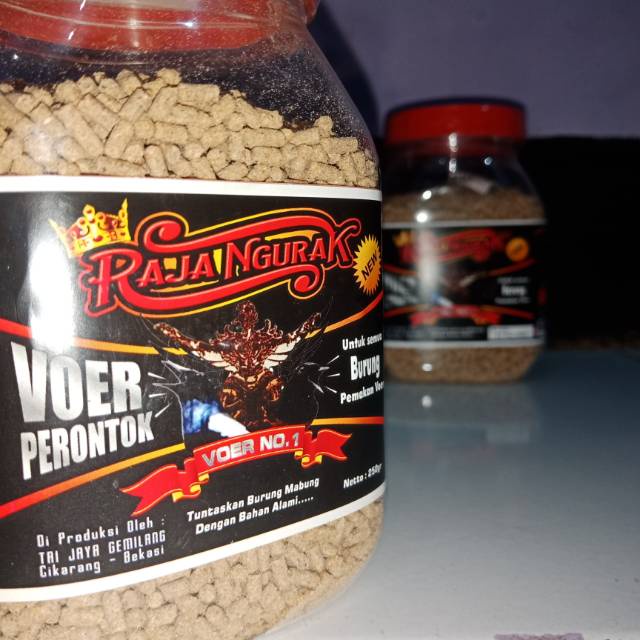 JUAL VOER RAJA NGURAK DAN TOP FORM RENDAH PROTEIN PAKAN MAKANAN PUR PERONTOK BULU BURUNG TERBAIK MEM