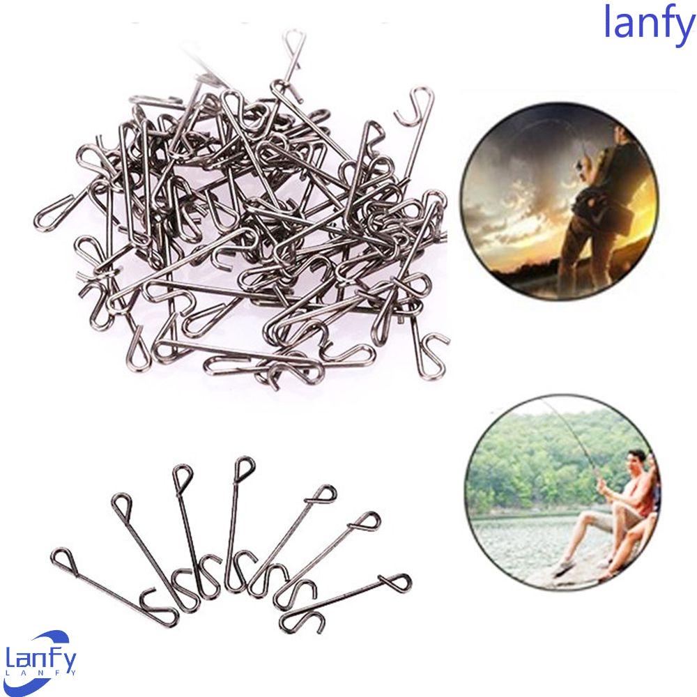 Lanfy Konektor 50Pcs Metal Fish Tackle Braid Knotless Putar Aksesori Kait Pin