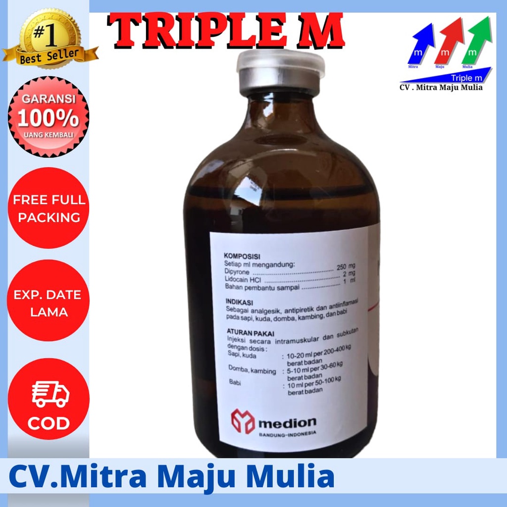 MEDIPIRON 100 ml Obat Demam, Nyeri, Radang Hewan