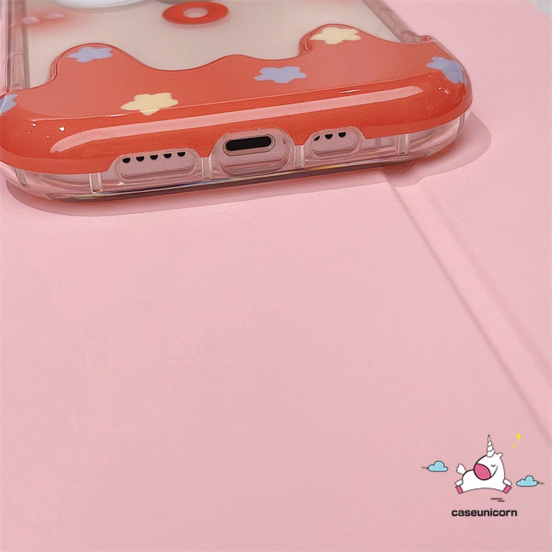 IPHONE Kartun Kreatif 3D Permen Es Krim Ponsel Case Kompatibel Untuk Iphone11 14 13 12 Pro Max7 8 Plus XR X XS Max 7Plus 8Plus Ekspresi Lucu Imut Shockproof Lembut Pasangan Cover
