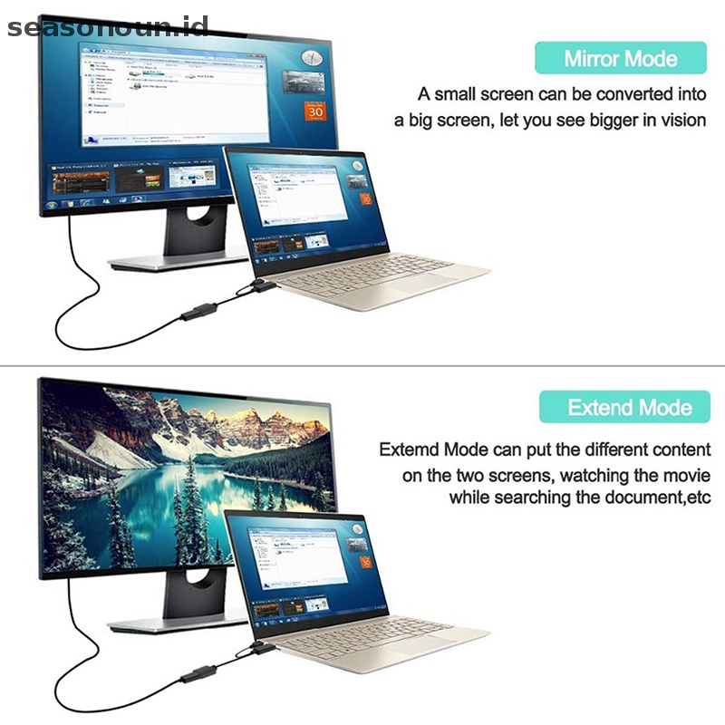 Seasonoun 4K USB Powered HDMI Male to DP Display Port Female Converter Adapter Devices.