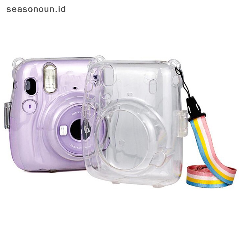 Seasonoun Untuk Instax Mini 11tas Kamera Portable Transparan Camera Bag Case Dengan Strap.