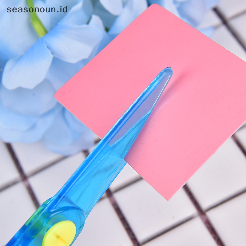 Seasonoun Quality Safety scissors Paper cutg Gunting Plastik Mainan handmade Anak.