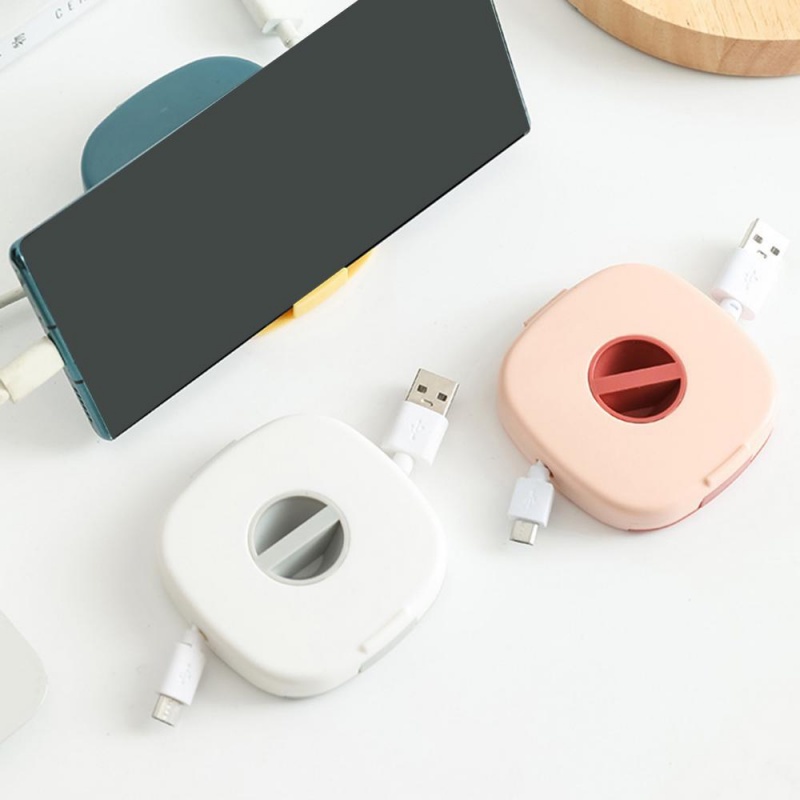 Square Wire Winder Box Portable Multifungsi Tempat Penyimpanan Kabel Data Cable Container Micro USB Charger Holder Wire Storage Box