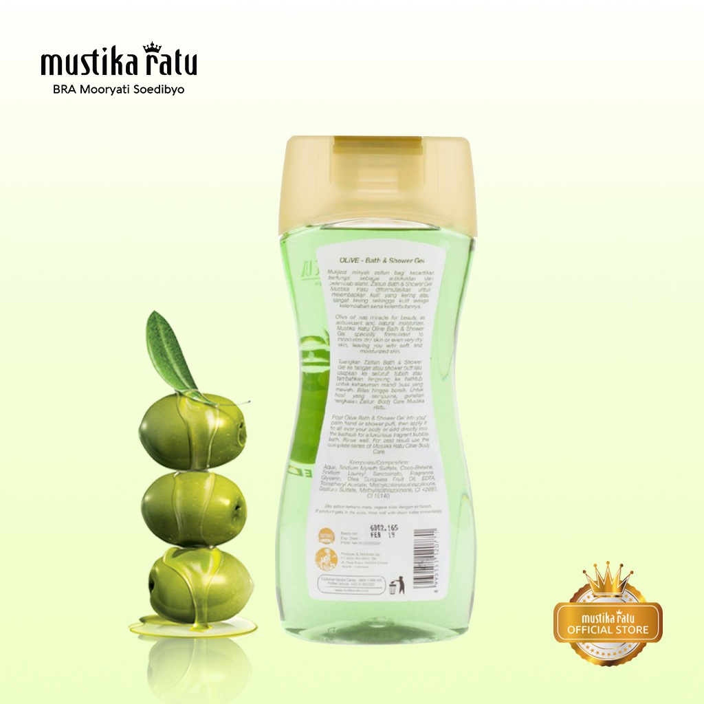 ★ BB ★ Mustika Ratu Bath &amp; Shower Gel Olive Zaitun 245ml - Sabun Mandi Cair dengan kandungan Olive Oil