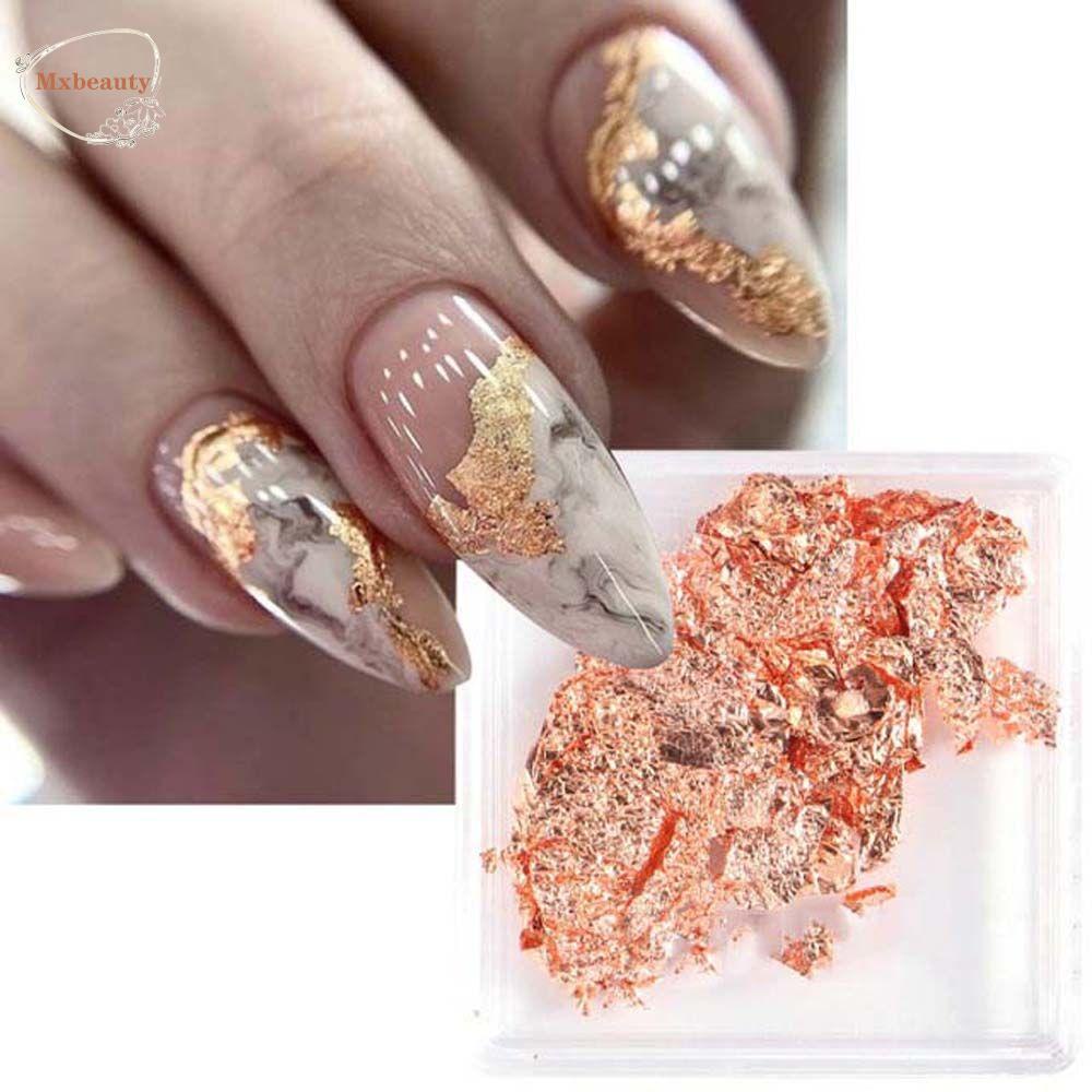 Mxbeauty Nail Art Foils Warna-Warni Korea Perak Emas Mulia Daun Foil 3D Stiker Kuku