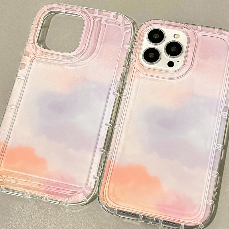 Casing Warna Ungu Pink Gradasi Untuk Samsung A14 A13 A11 A12 A10 A10S A31 EU A51 A52 A52S A50 A50S A30S A32 A33 A03 A22 A23 A71 A73 A02 A03 S22 S23 Plus Ultra FE Airbag Shockproof Cover