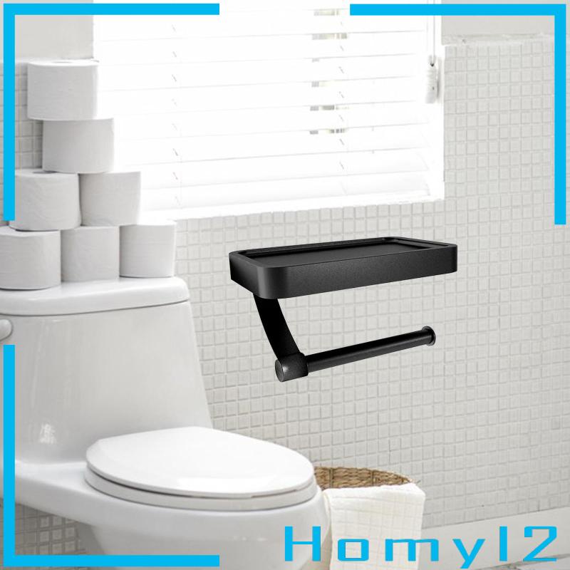 [HOMYL2] Paper Roll Holder Rak Aluminium Tempat Roll Toilet Multifungsi Untuk Dinding