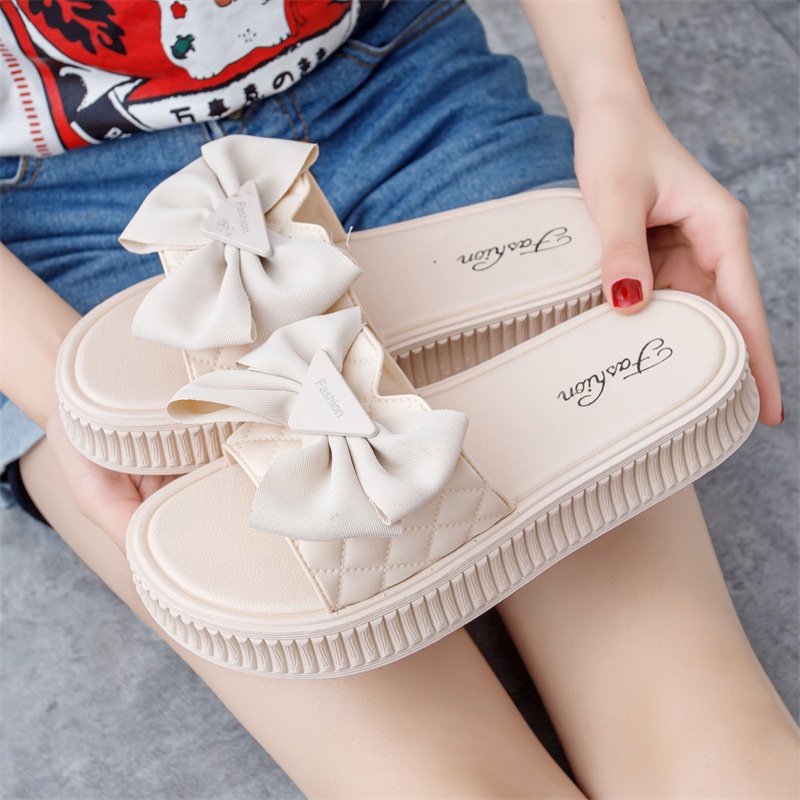 GROSIRTAS TG1714 Sandal Selop Wedges Wanita Pita Segitiga Import Fashion Trend Terbaru