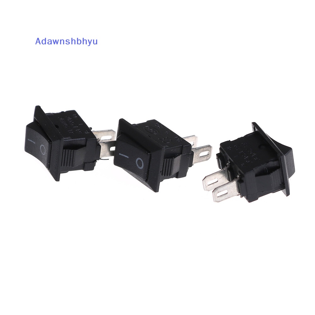 Adhyu 10Pcs 10*15MM Rocker Switch Hitam Kecil KCD1-11 250VAC/3A 6A 125V AC 2P Saklar ID