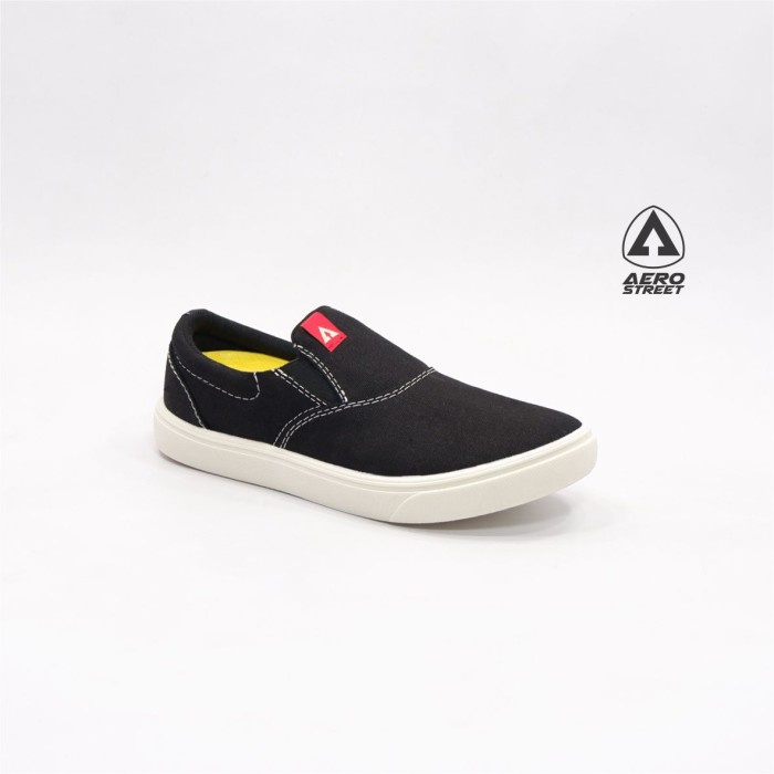 (COD) Aerostreet 36-45 Comfy Hitam - Sepatu Slip On Slop Pria Wanita 21GG24 - 37