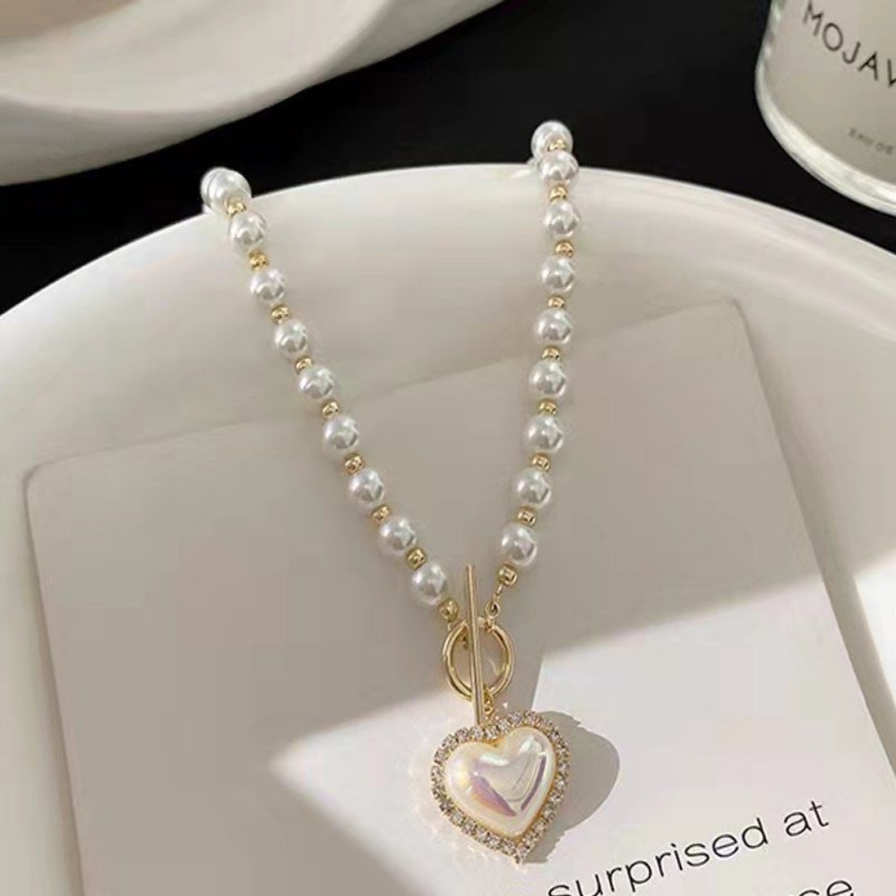 Deartiara Jepang Korea Selatan Ins Temperamen Baru Mutiara Imitasi Cinta Kalung Minimalis OT Gesper Kerah Rantai Perempuan
