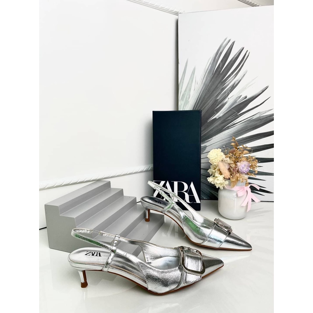 SEPATU WANITA HIGH HEELS ZS526 SILVER PREMIUM IMPORT