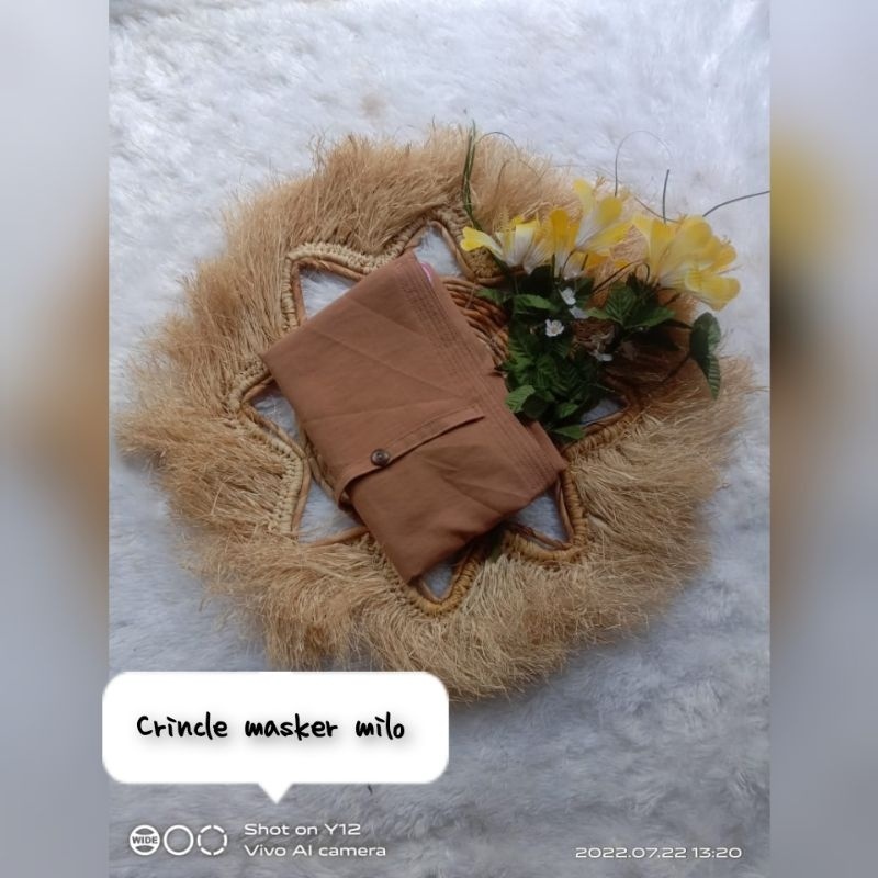 YES Hijab Instan Bergo Kancing Masker Crincle Airflow Size L dan XL