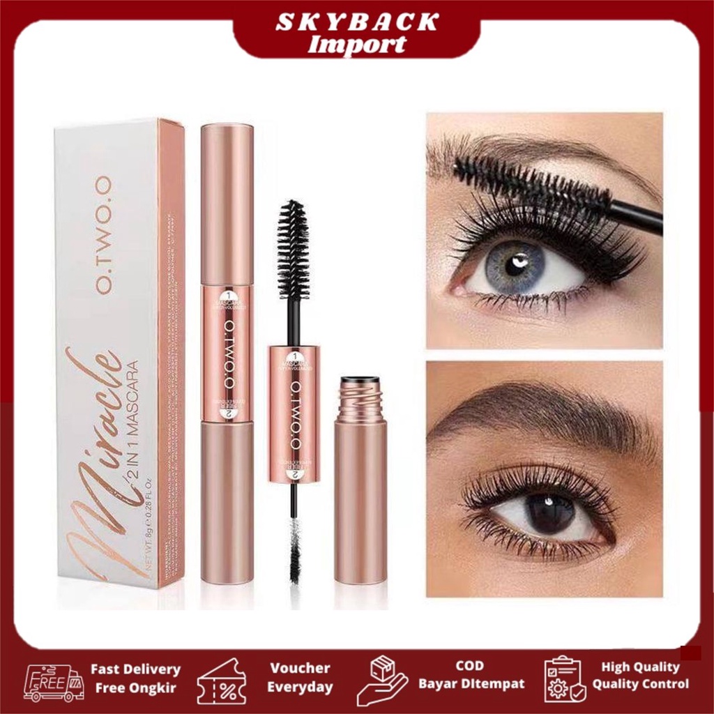 O.TWO.O Miracle Mascara 2 in 1 Silk Fiber Waterproof And Fast Dry SK