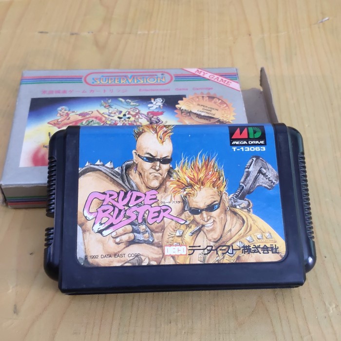 Kaset Catridge Sega Mega Drive MD Crude Buster Rare Original JAPAN