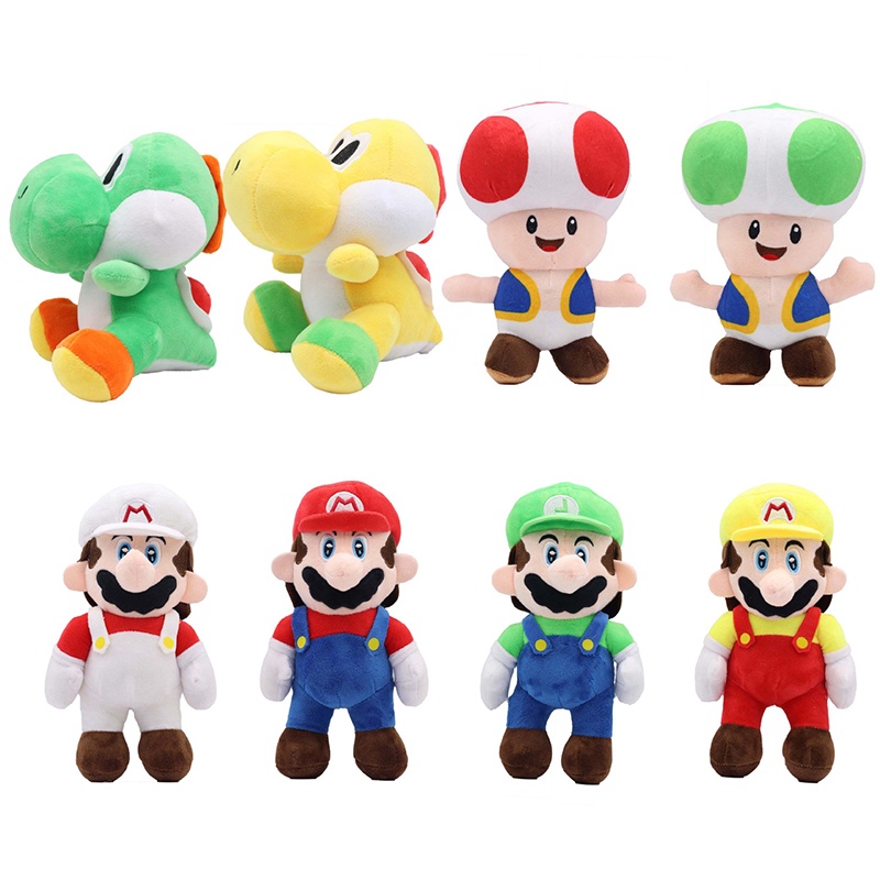 Super Mario Bros Plush Toy Game Figure Luigi Yoshi Dinosaurus Plush Doll Lucu Figure Liontin Mainan Boneka Mainan Ulang Tahun Anak