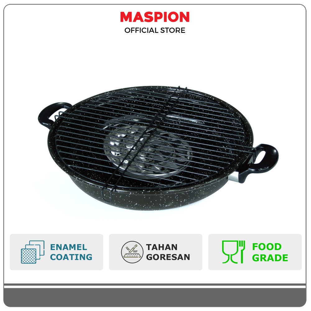 Maspion Panda Pemanggang Enamel Magic Roaster Marbel 33 cm
