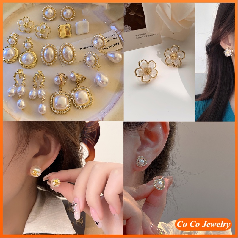 French Retro Pearl Ear Clip Wanita Tanpa Lubang Telinga Anting Sederhana Baru High-end Sense Earrings Perhiasan Perdagangan Luar Negeri Grosir