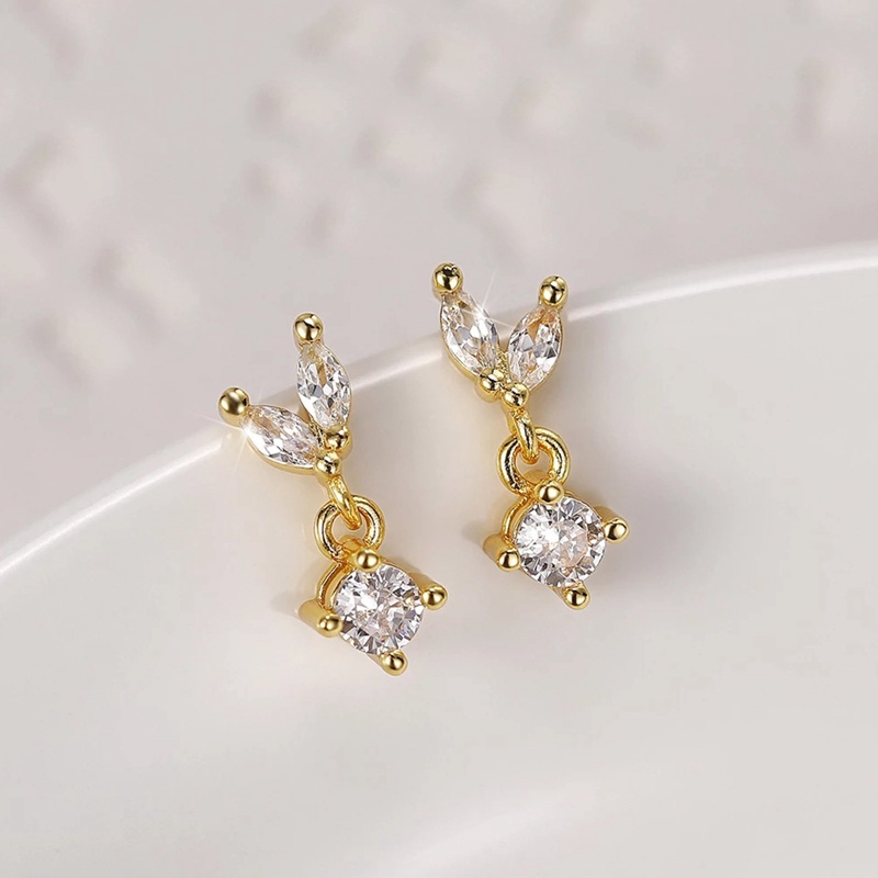 Dainty Anting Wanita Warna Perak/Warna Emas Fancy Cubic Zirconia Menjuntai Anting Pakaian Sehari-Hari Fashion Perhiasan Serbaguna