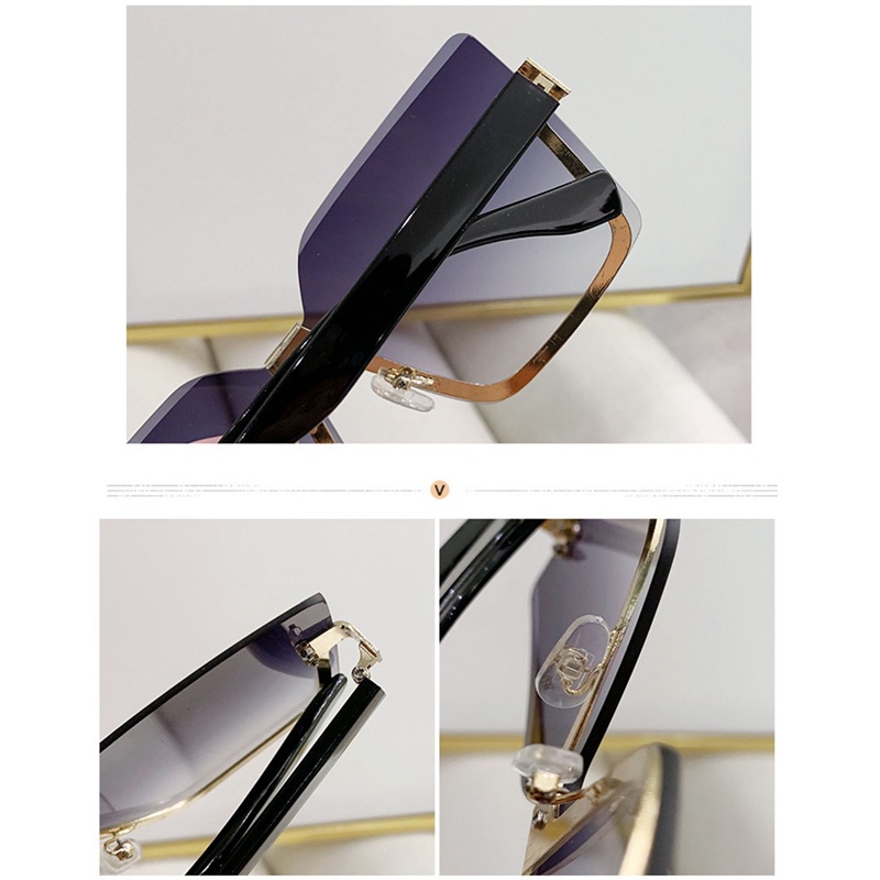 Square Irregular Women Metal Sunglasses Retro Sastra Anti-UV Outdoor Shade Eyeglasses Untuk Pria Wanita Kacamata