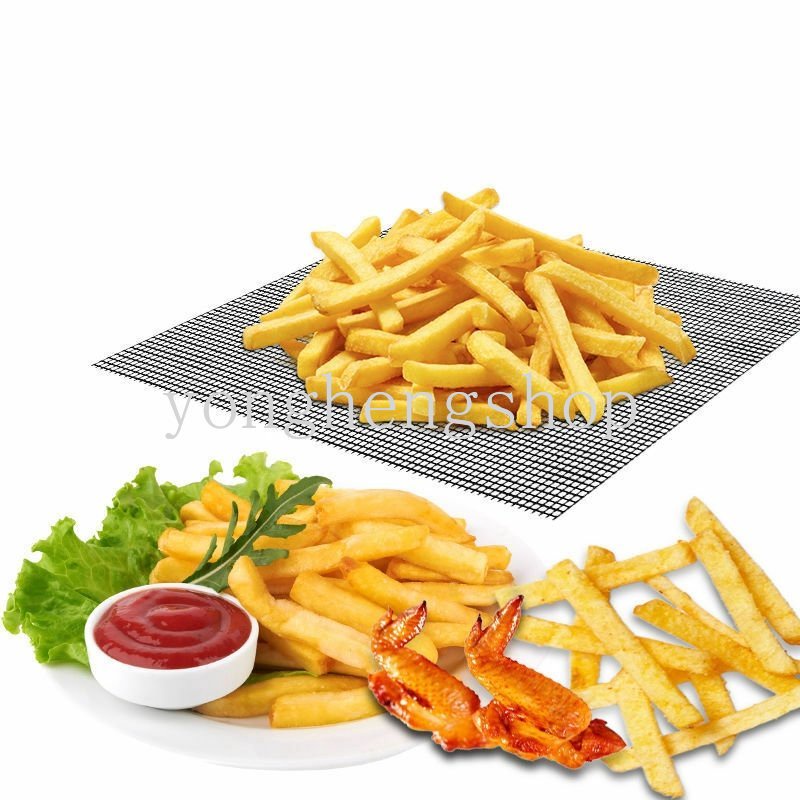 Non-stick Barbekyu Mesh Mat Reusable Tahan Panas BBQ Baking Net Pad Liner Outdoor Camping Memanggang Tikar Aksesoris Dapur