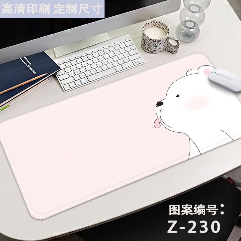 Alas Mouse Lucu Ekstra Besar Menebal Mengunci Tepi Gadis Pink Kreatif Alas Meja Komputer Laptop Kantor Non slip Pad