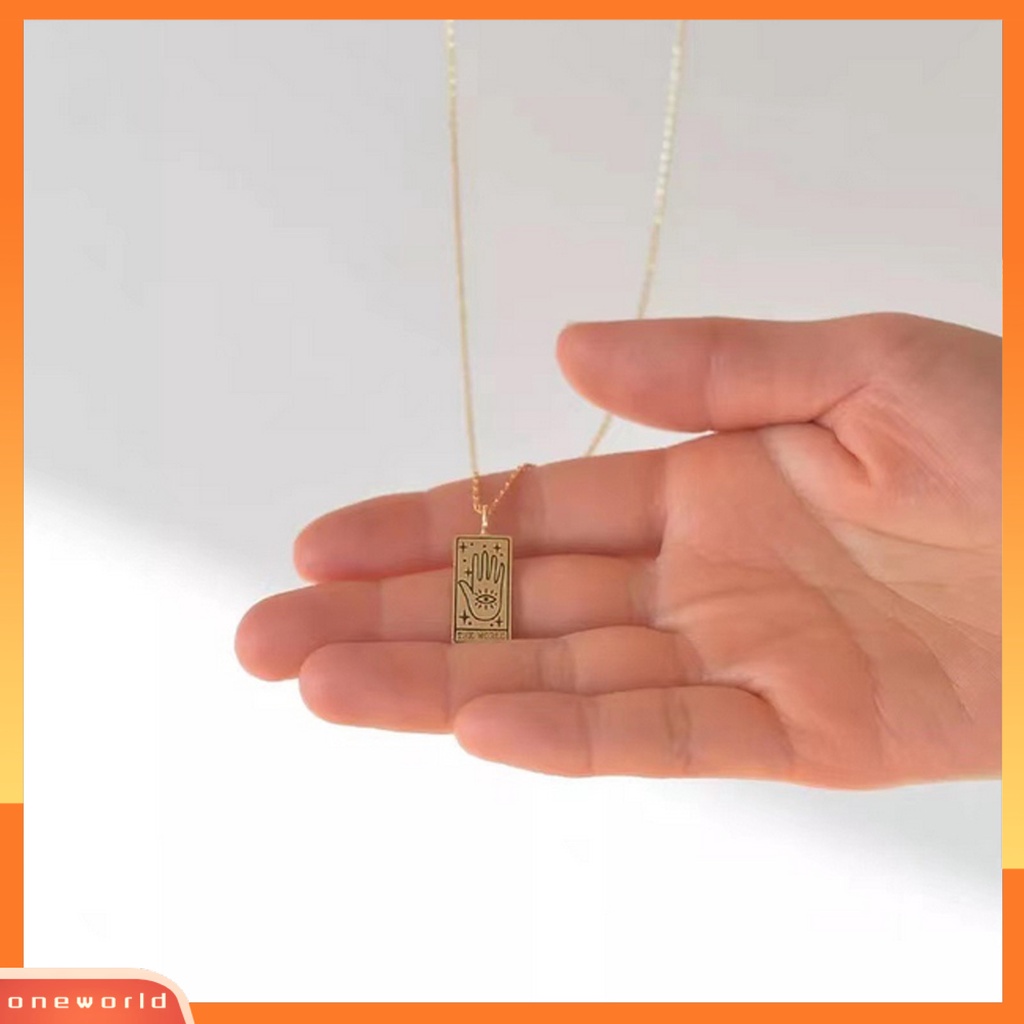 [ONE] Kalung Indah Rantai Leher Unisex Bentuk Tarot Alloy Adjustable Untuk Penggunaan Sehari-Hari