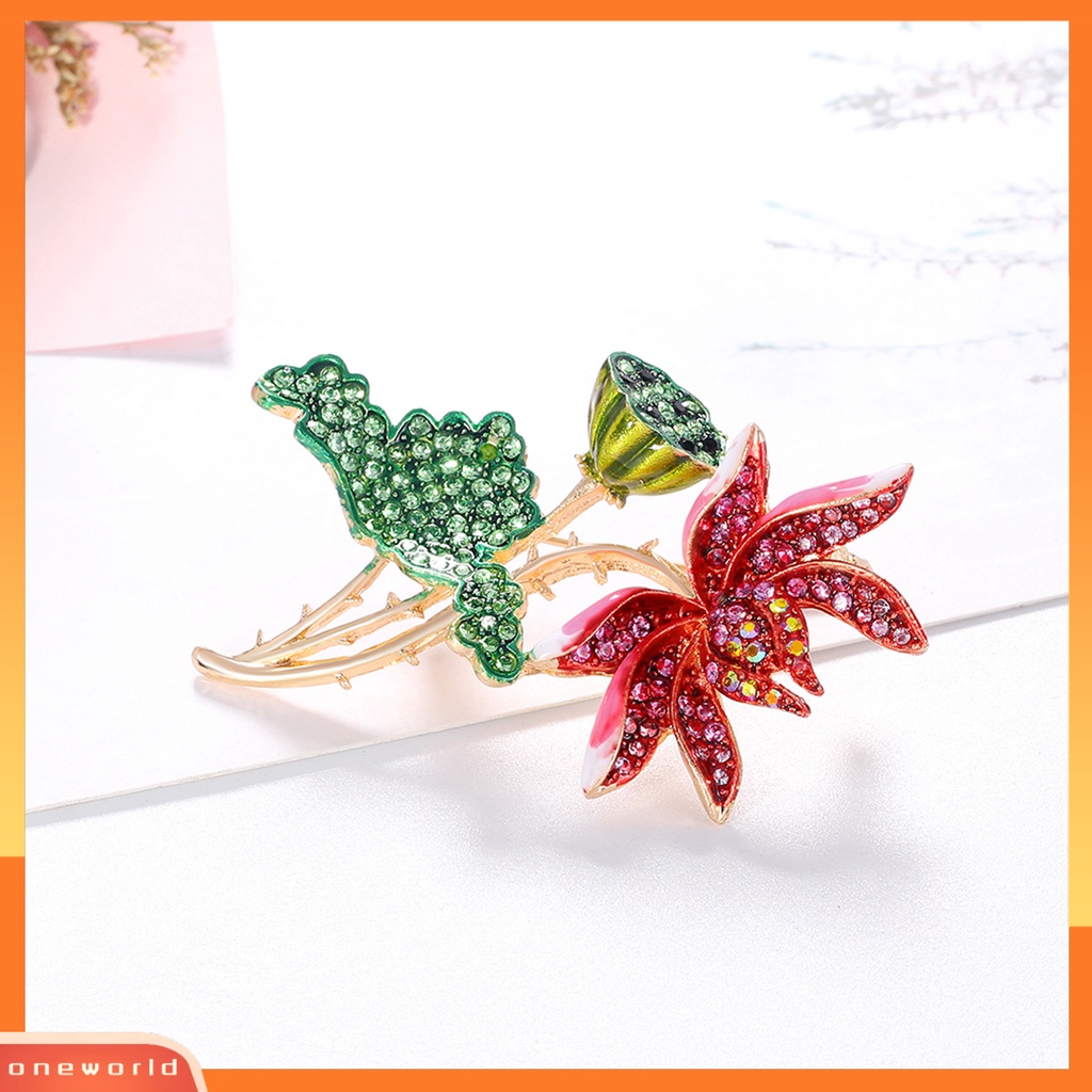 [ONE] Breast Pin Multi-Warna Aksesoris Pakaian Retro Bunga Berlian Imitasi Bros Pin Untuk Pesta