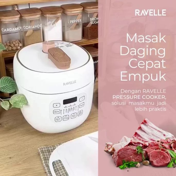 Ravelle Pressure Cooker Panci Presto Listrik 2L Multifungsi RPC E2L