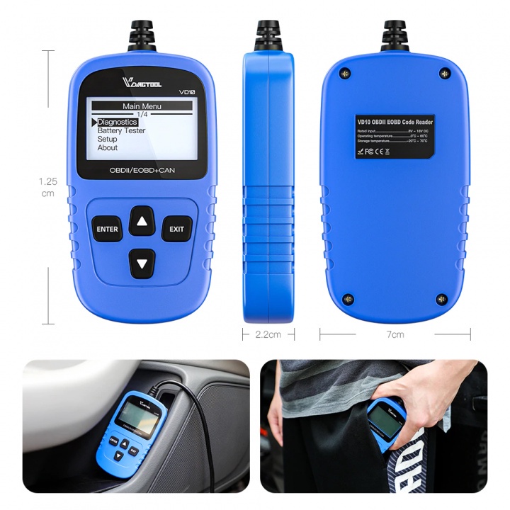 917 VDIAGTOOL VD10 OBD2 Engine Code Reader Auto Diagnostic Tool V1.5