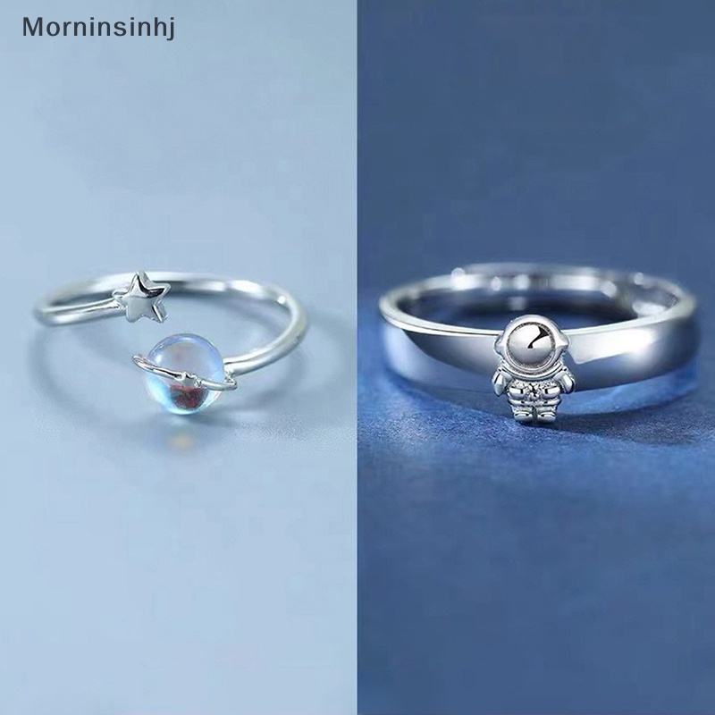 Mornin Cincin Pasangan Baru Happy Planet Astronot Moonstone Pasangan Pasangan Cincin Kepribadian Cahaya Pasangan Planet Luar Angkasa Astronot id