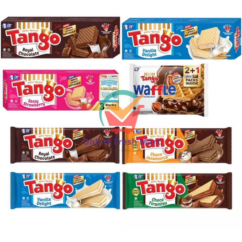 

Tango Aneka Wafer Chocolate Vanilla strawberry tiramisu javamocca waffle cranchox - Online Fresh Mart Denpasar