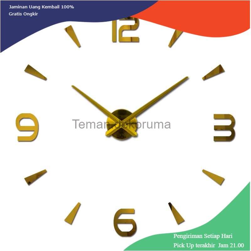 TD - DPR TaffHOME Jam Dinding Besar DIY Giant Wall Clock Quartz 90-100 cm - DIY-104