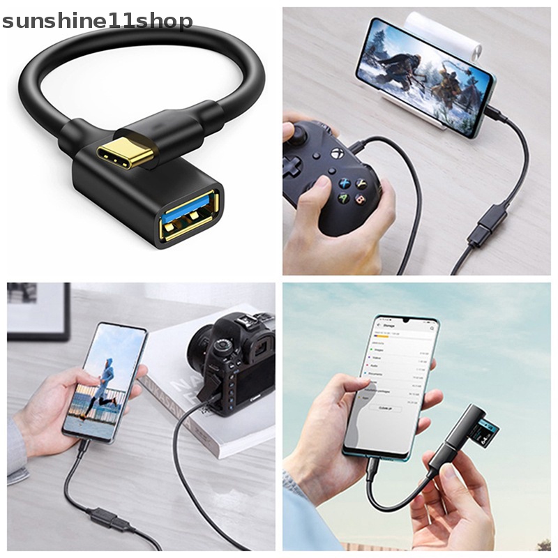 Sho Adaptor USB C Ke USB Kualitas Tinggi Tipe C OTG Kabel Ekstensi USB C Male To USB 2.0 A Female Cable Adapter Untuk Pembaca Kartu Telepon N