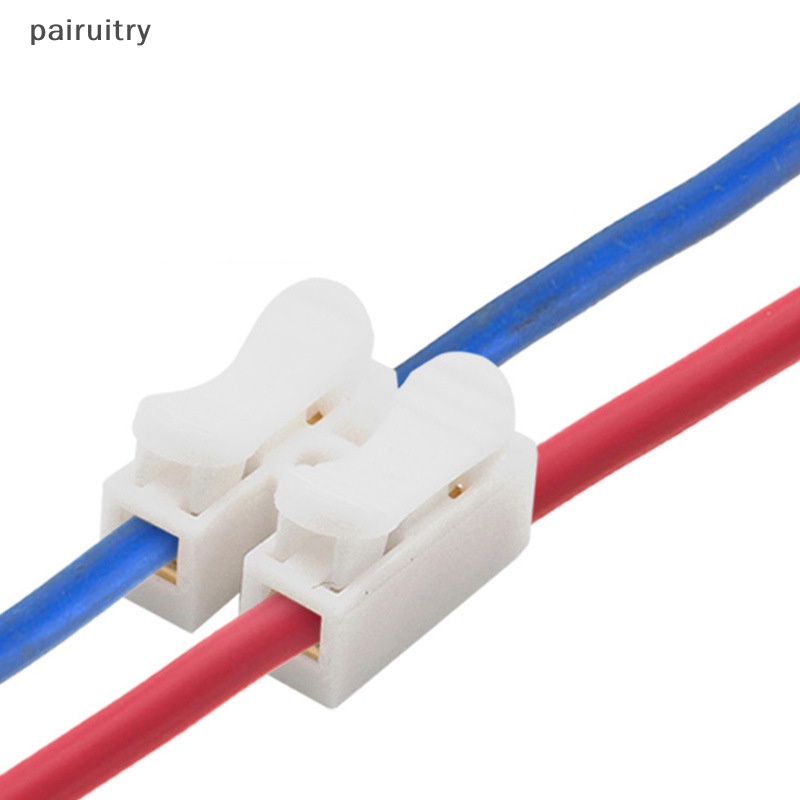 Prt 10Pcs CH2 Quick Splice Lock Wire Connector Terminal Kabel Listrik Agar Mudah Penyambungan Aman Menjadi Kabel PRT