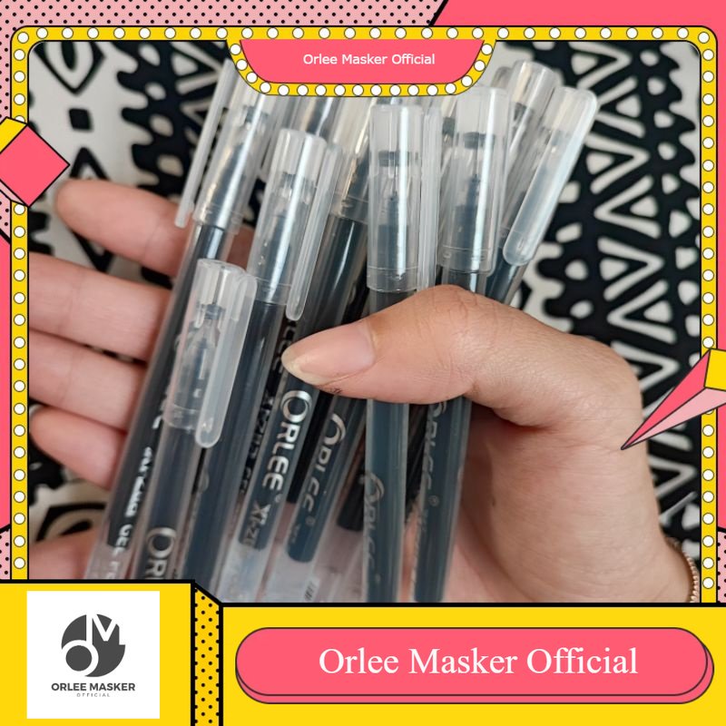 BOLPOIN NEW JEL 1 LUSIN (ISI 12 PCS) BUATAN LOCAL TINTA TEBAL TIDAK BELUBER, TIDAK MACET, JARUM TINTA 0,5MM WARNA HITAM