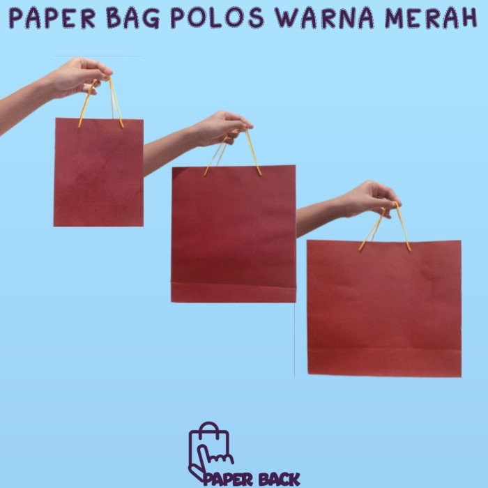 

Paper Bag Merah Polos Siap Pakai / PaperBag Warna Merah Perlusin