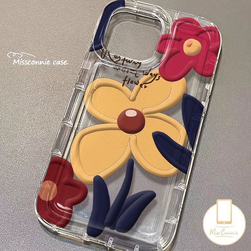 Ins Korea Lukisan Minyak Bunga Casing Transparan Untuk Redmi10 9 A1 12C 9A 10A 9T 9C NFC Redmi Note10 9 11 10s 8 11s 10 Pro Max POCO F4 Fresh Flowers Shockproof Airbag Soft Case