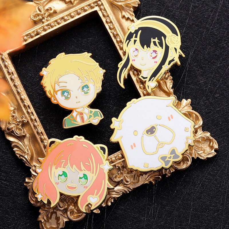 Anime SPY FAMILY Enamel Keras Pin Bros Lucu Anya Yor Loid Forger Damian Bros Kerah Lencana Kartun Perhiasan Hadiah Untuk Anak-Anak Teman